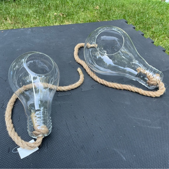 Brand New Hanging Glass Light Bulb Terrariums for Plants or Decor (Set of 2) - Picture 10 of 14